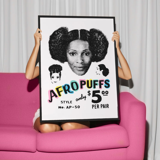 Afro Puffs Retro Art Print