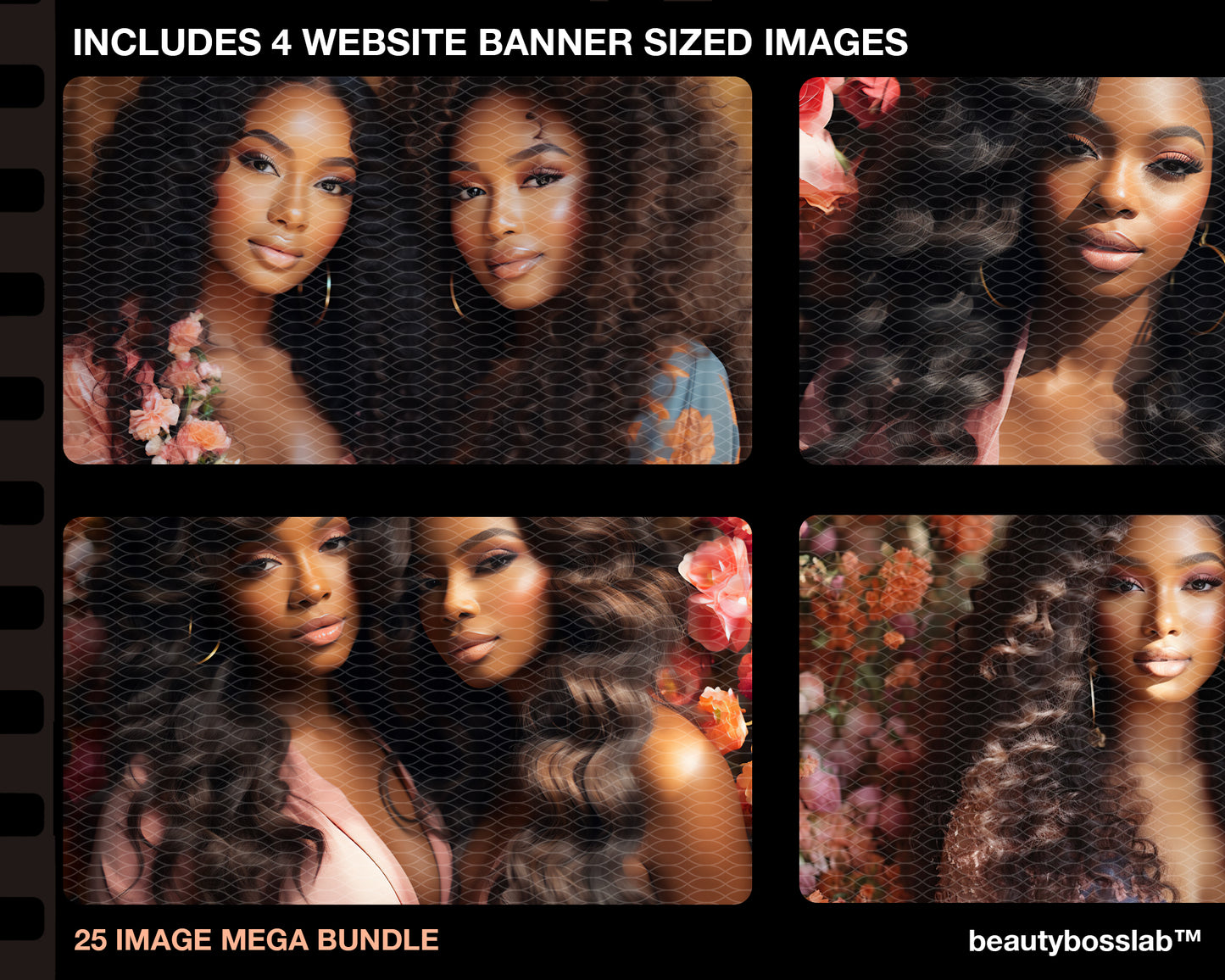 Rose Beauties Mega Collection Hair Stock Photo Bundle
