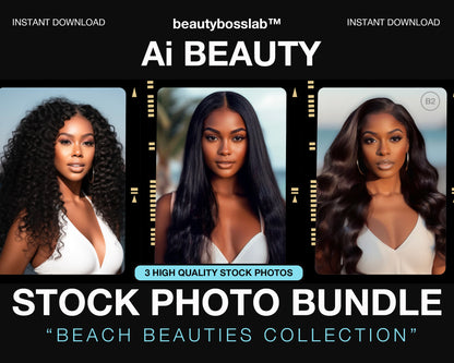 Beach Beauties Collection Hair Stock Photo Bundle